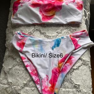 Pink floral bikini